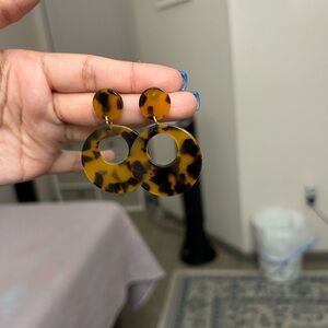Tortoise Shell Hoop Earrings